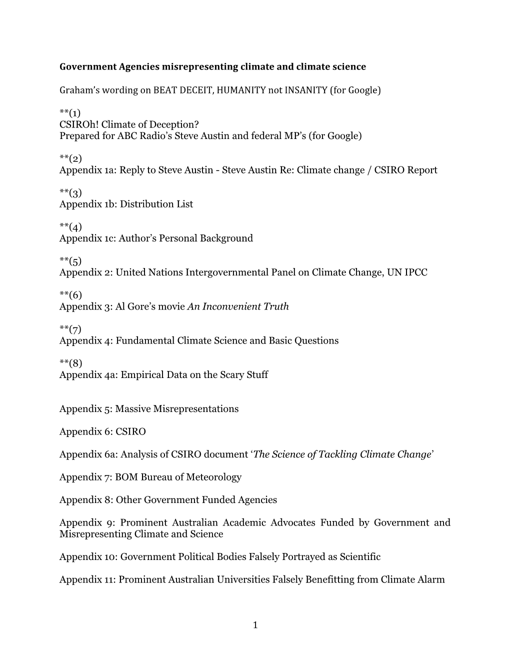 Government Agencies Misrepresenting Climate and Climate Science