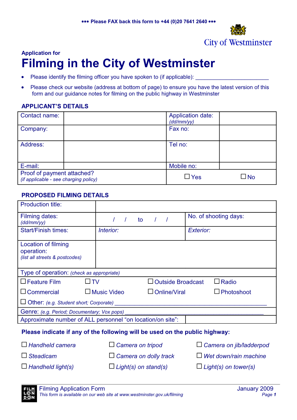 Environment & Planning Department	City of Westminster