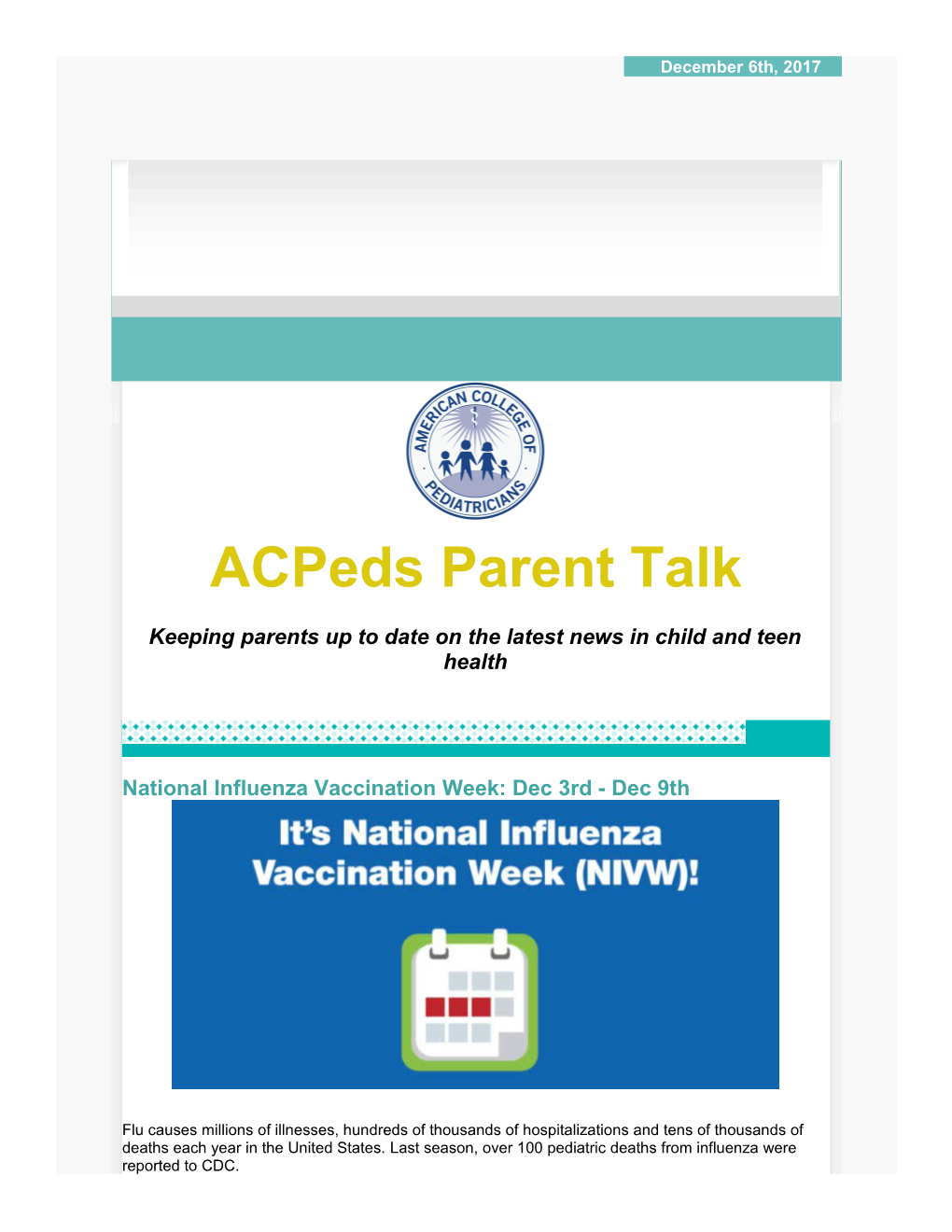 2017 Update on Influenza Disease and Vaccine(5) - from Acpeds Member Dr. Scott Field