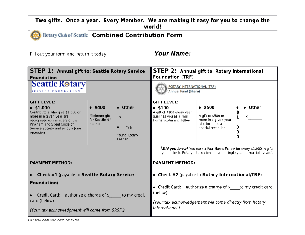 Srsf 2012 Combined Donation Form