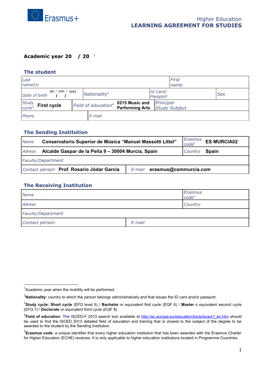 Learning Agreement for Studies s7