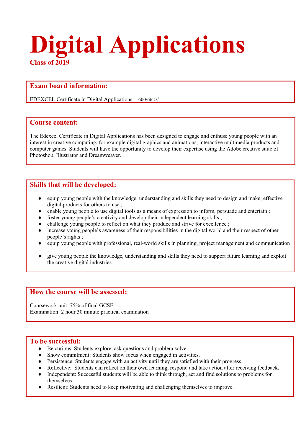 Exam Board Information