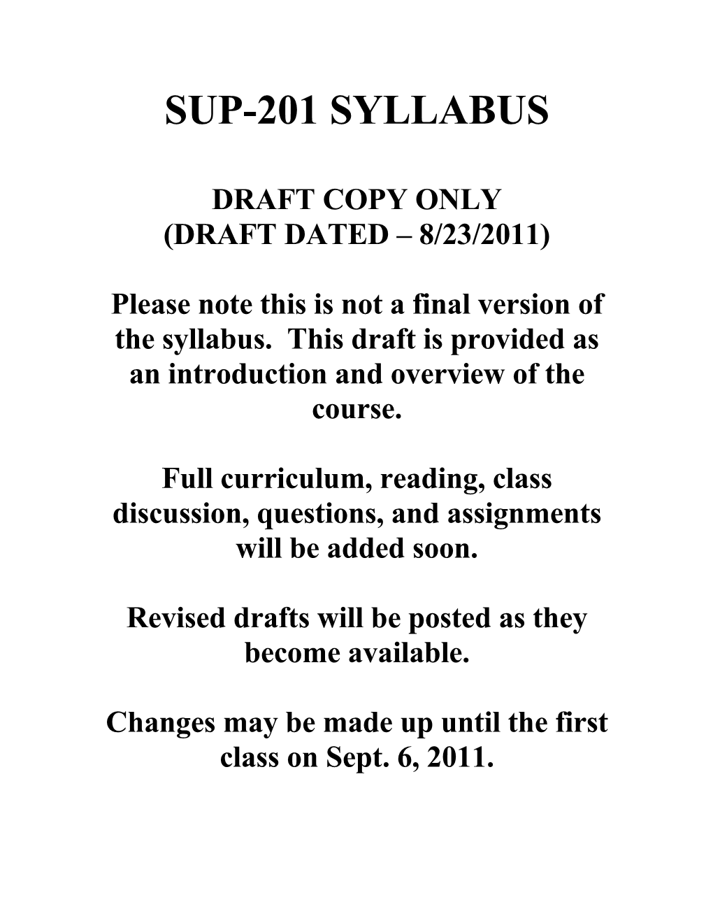 Full Curriculum, Reading, Class Discussion, Questions, and Assignments Will Be Added Soon