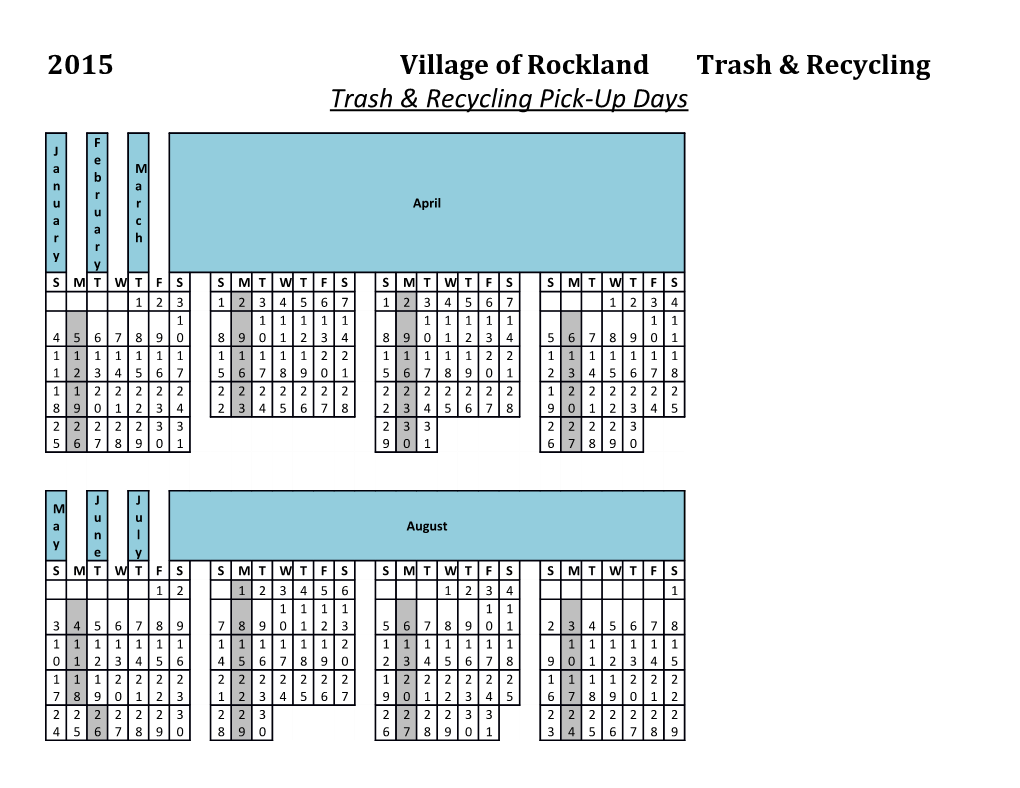 2015Village of Rocklandtrash & Recycling