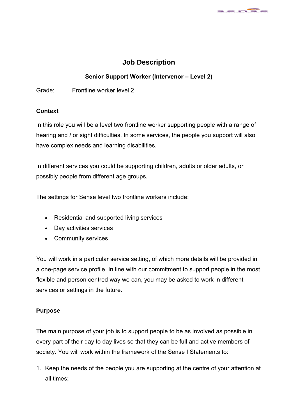 Seniorsupport Worker(Intervenor Level 2)