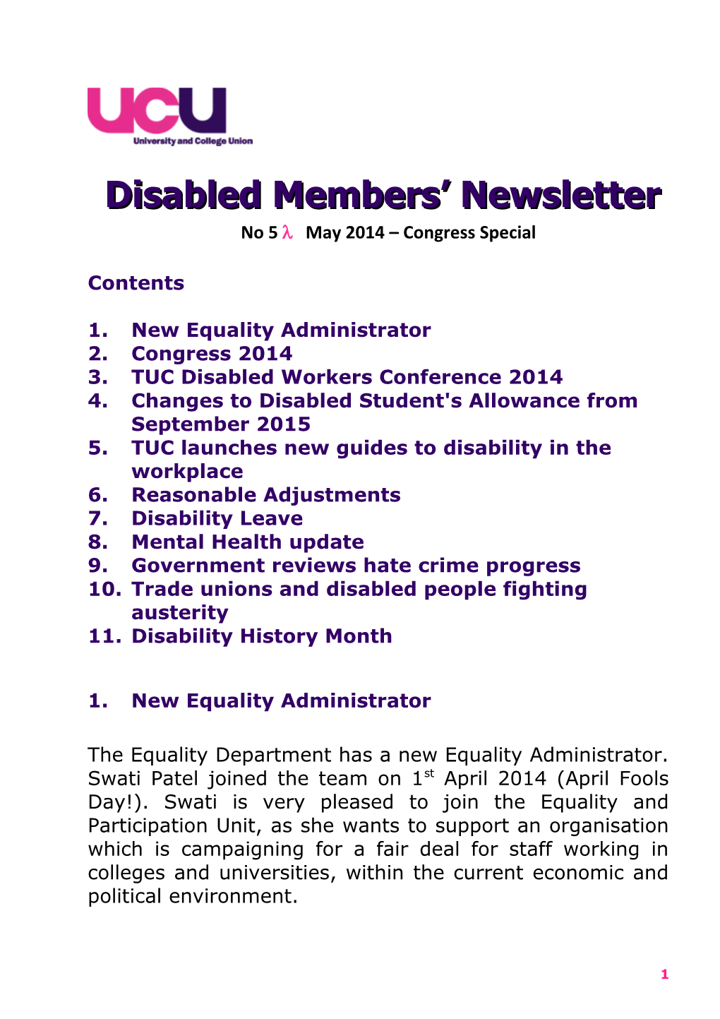 3.TUC Disabled Workers Conference 2014