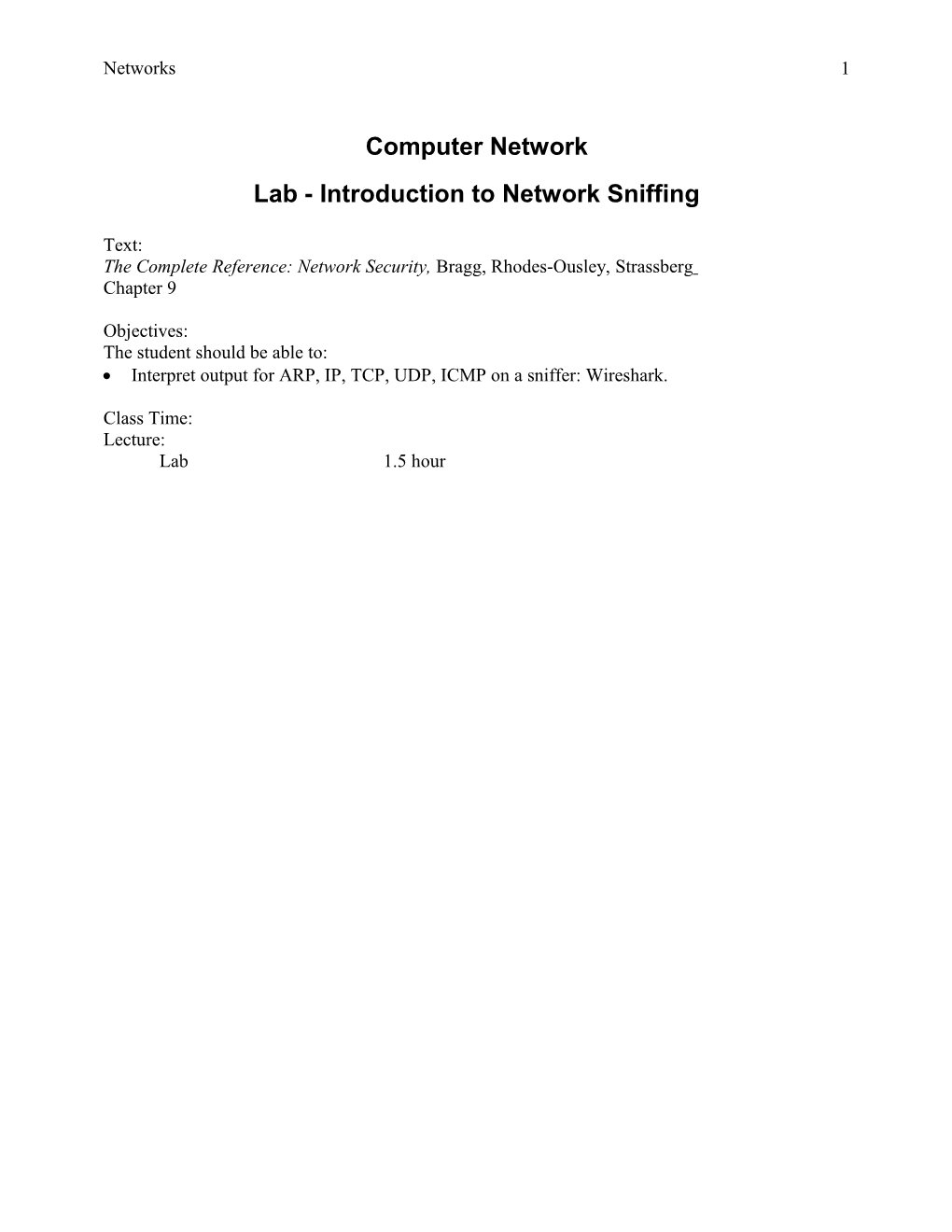 Lab - Introduction to Network Sniffing