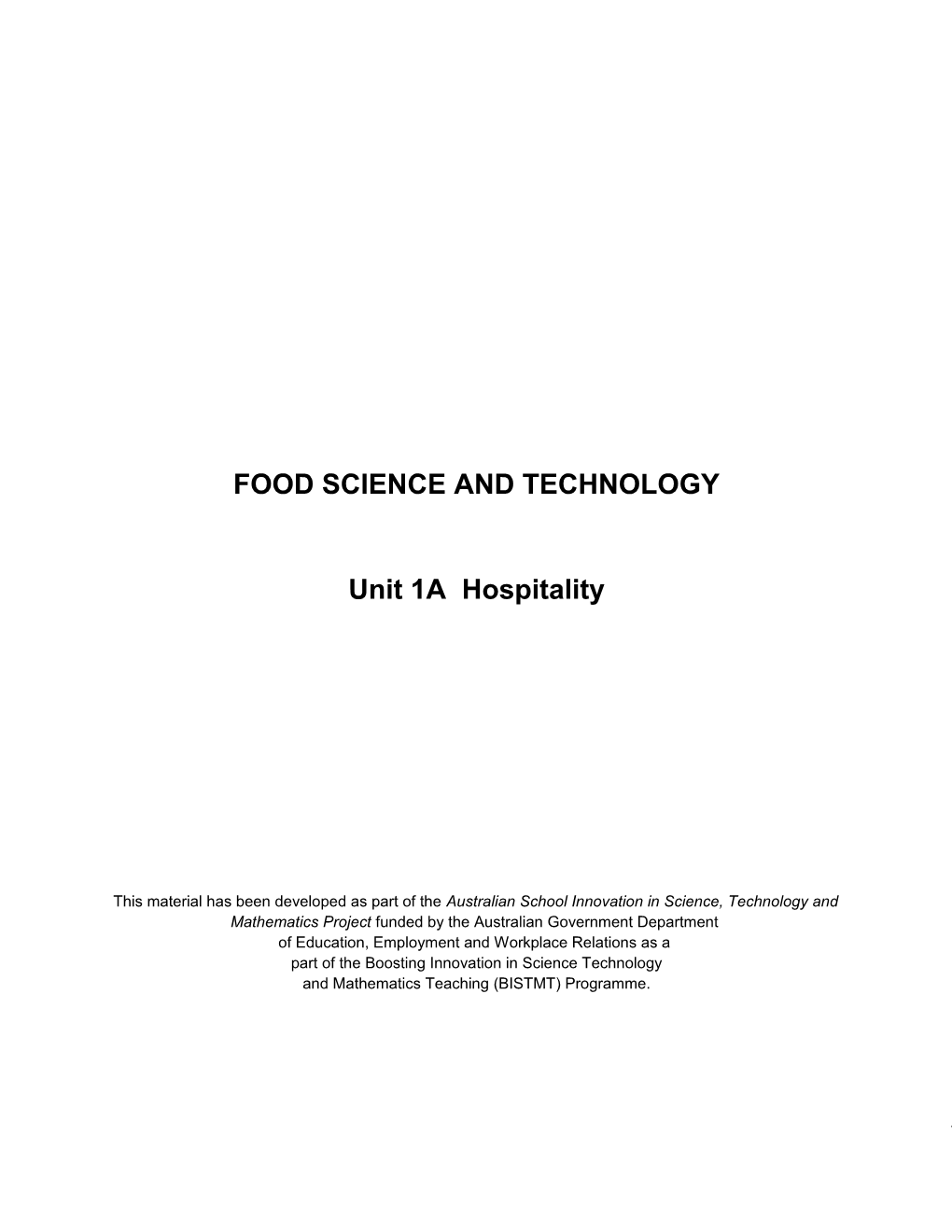 Food Science and Technology s1