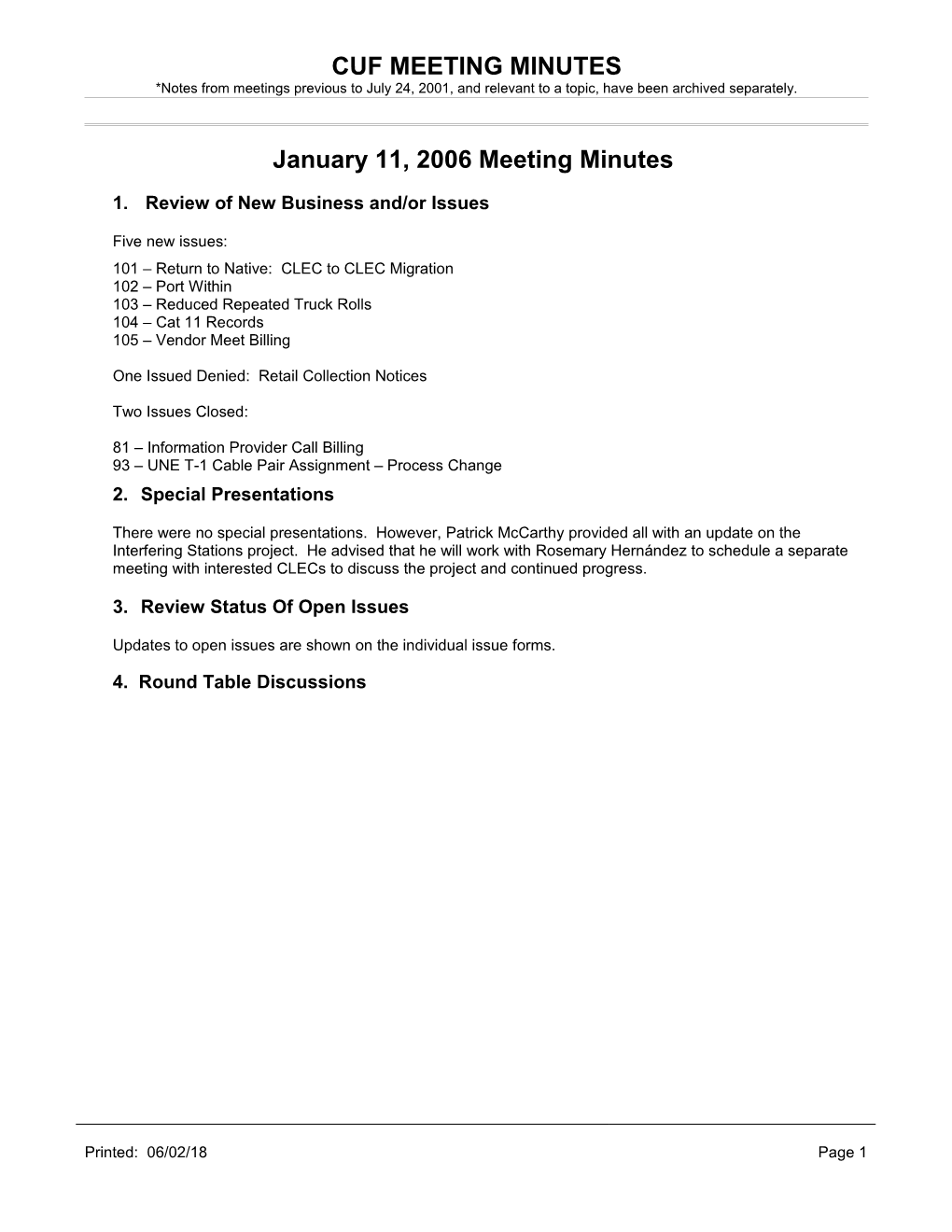 Cuf Meeting Minutes