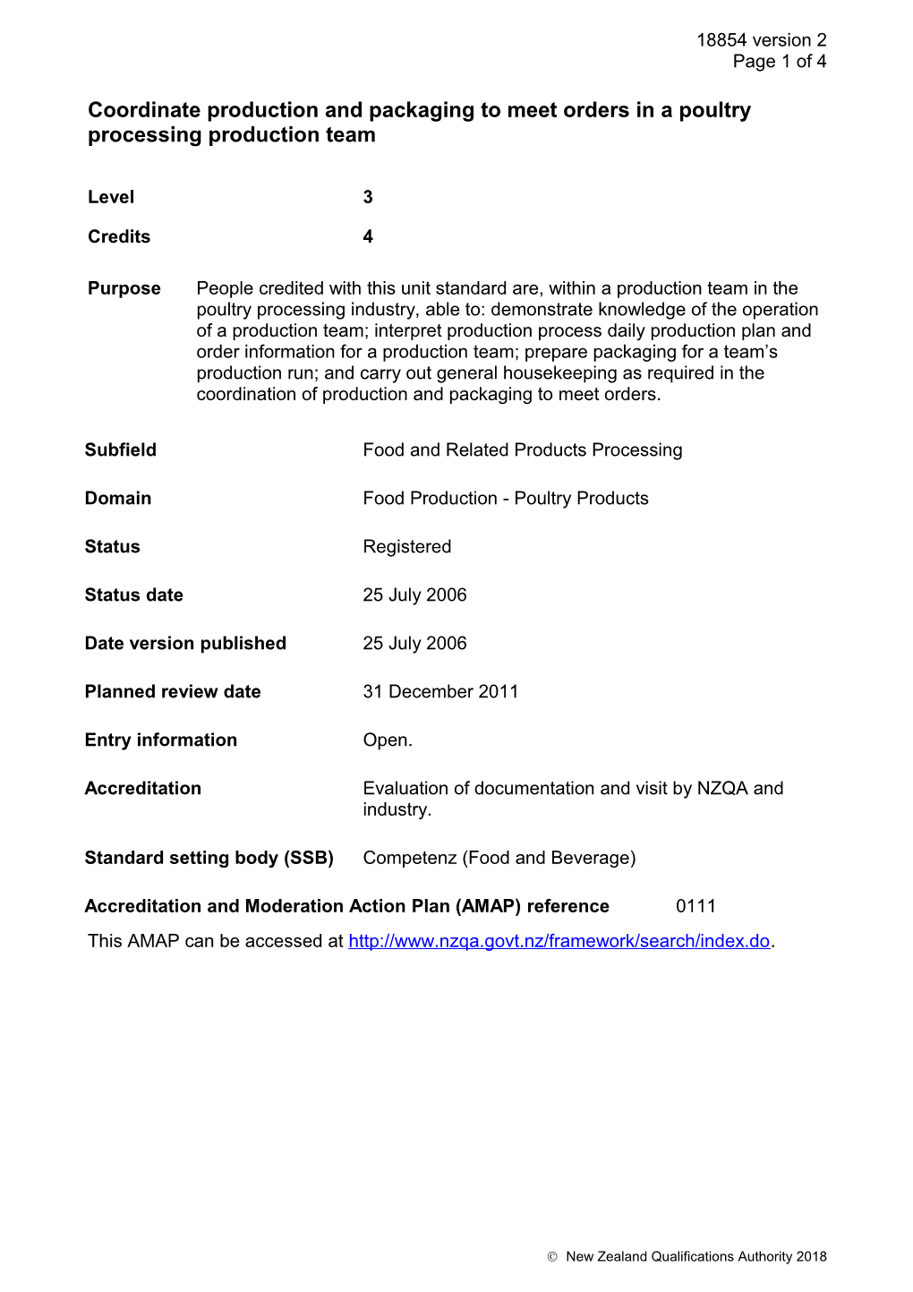 18854 Coordinate Production and Packaging to Meet Orders in a Poultry Processing Production Team