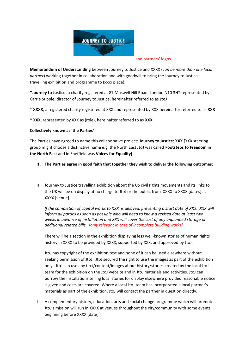 * XXXX, a Registered Charity Registered at Xxxand Represented by XXX Hereinafter Referred