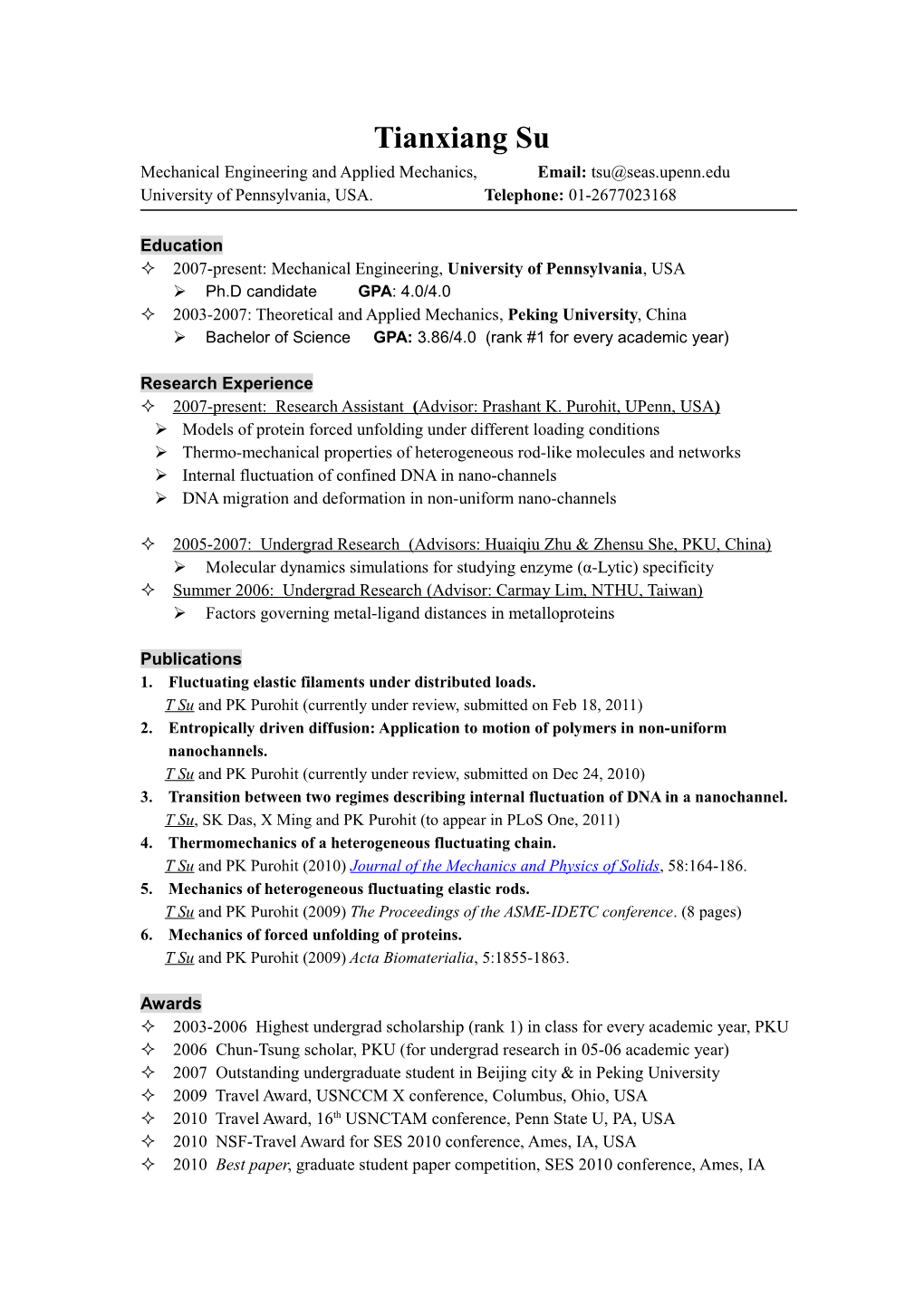 Mechanical Engineering and Applied Mechanics, Email