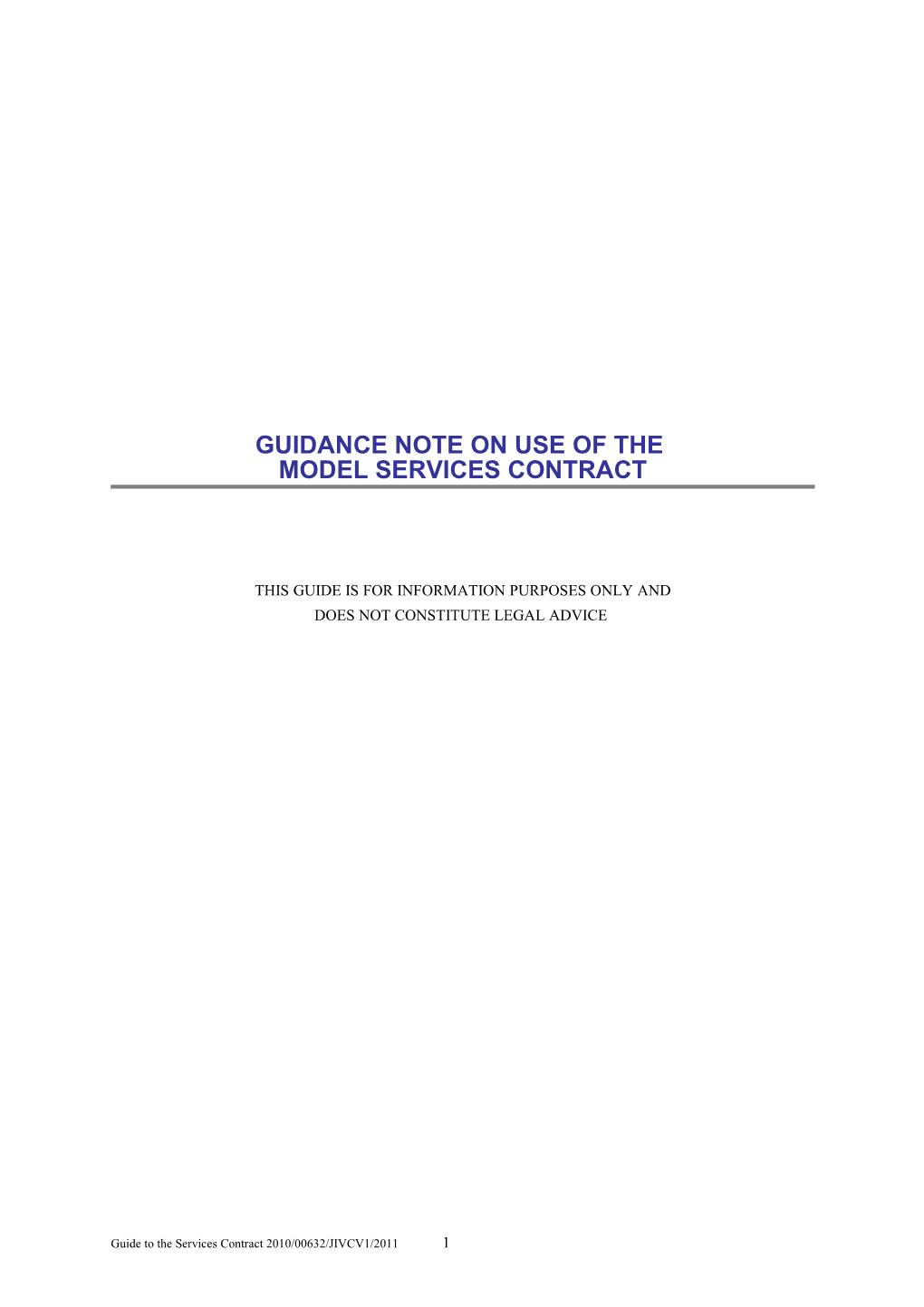 Guidance Note on Use of The