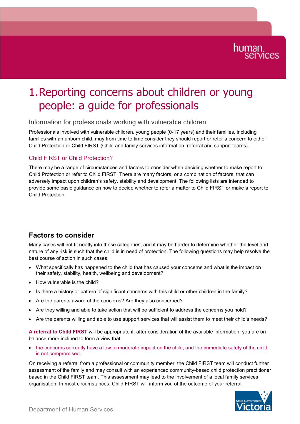 Reporting Concerns Abour Children Or Young People