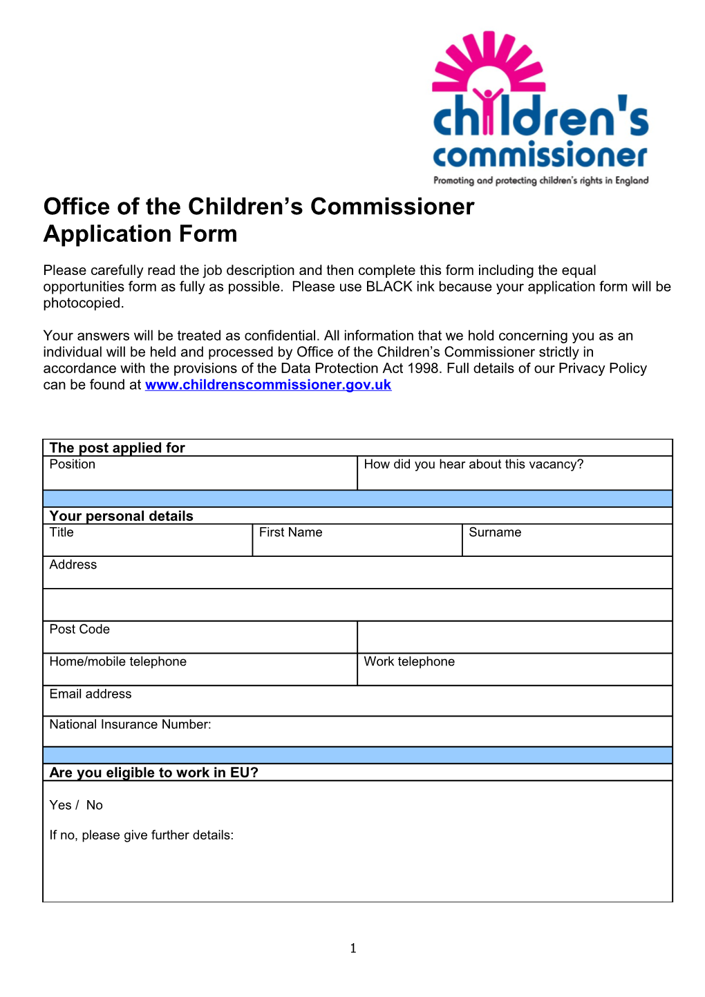 Office of the Children S Commissioner