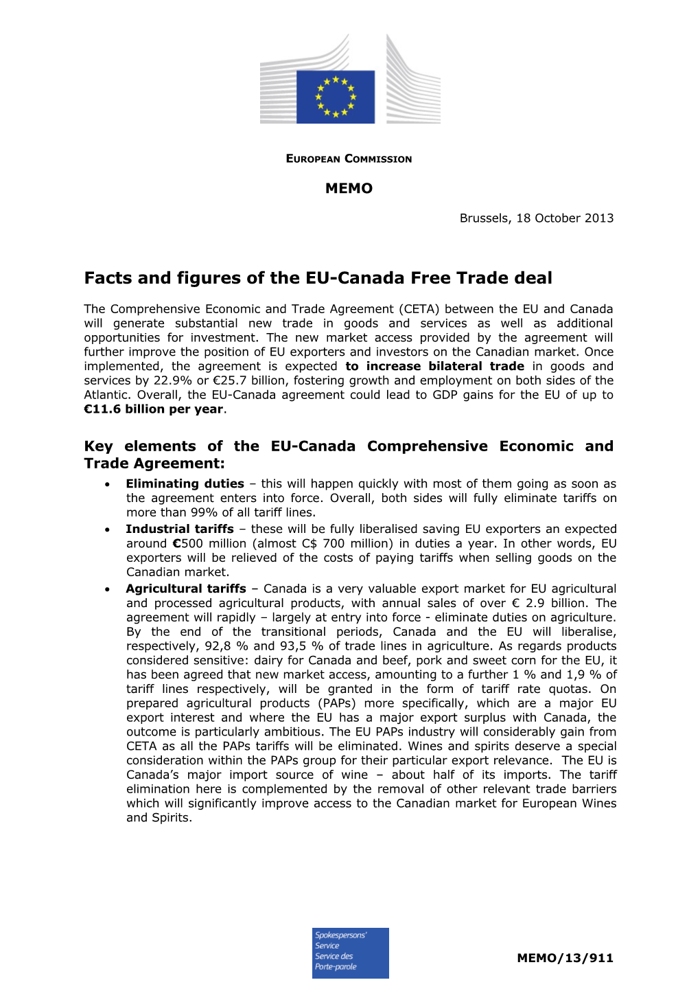 Facts and Figures of the EU-Canada Free Trade Deal