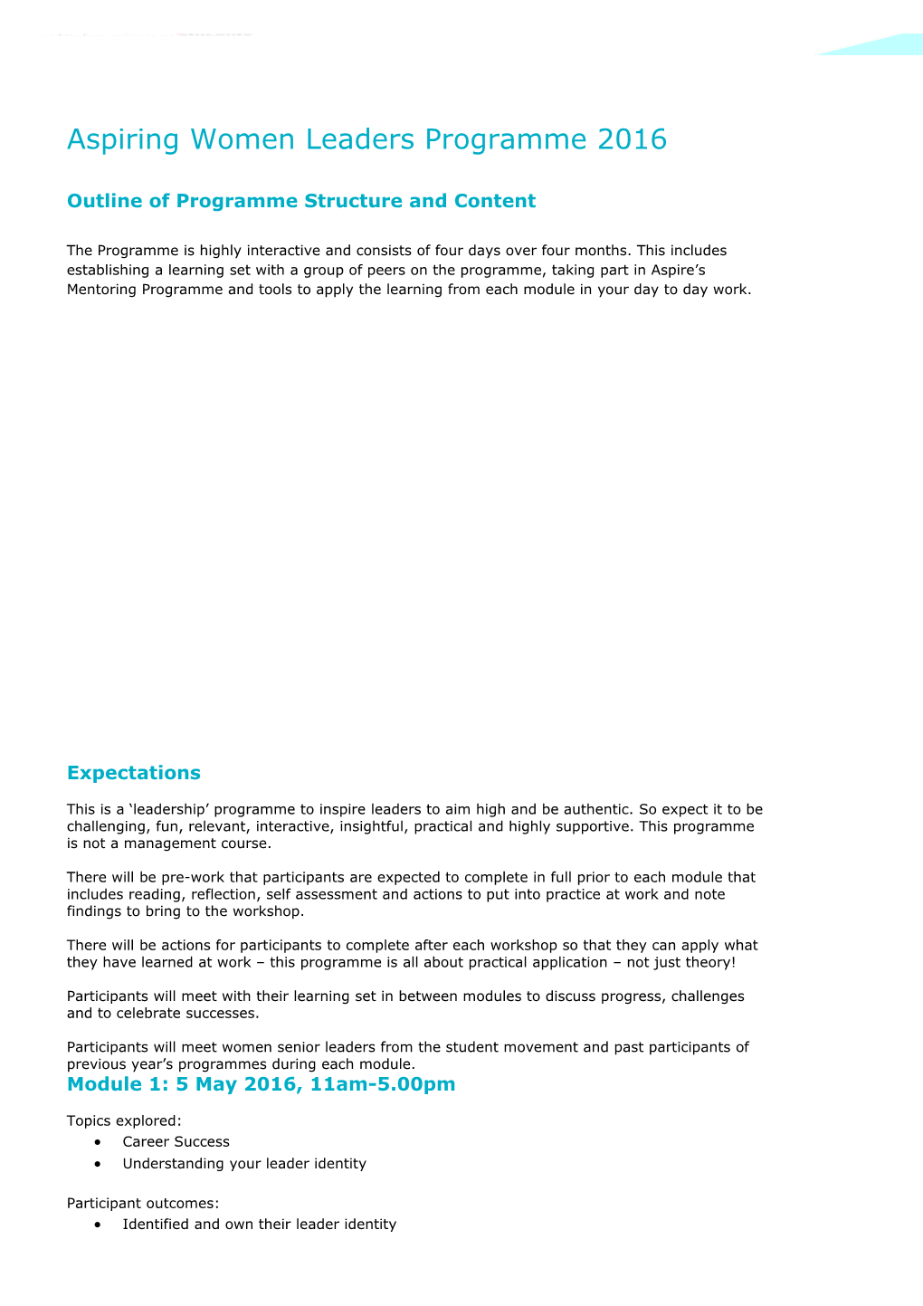 Outline of Programme Structure and Content