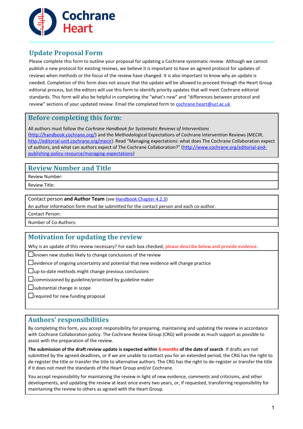 Update Proposal Form