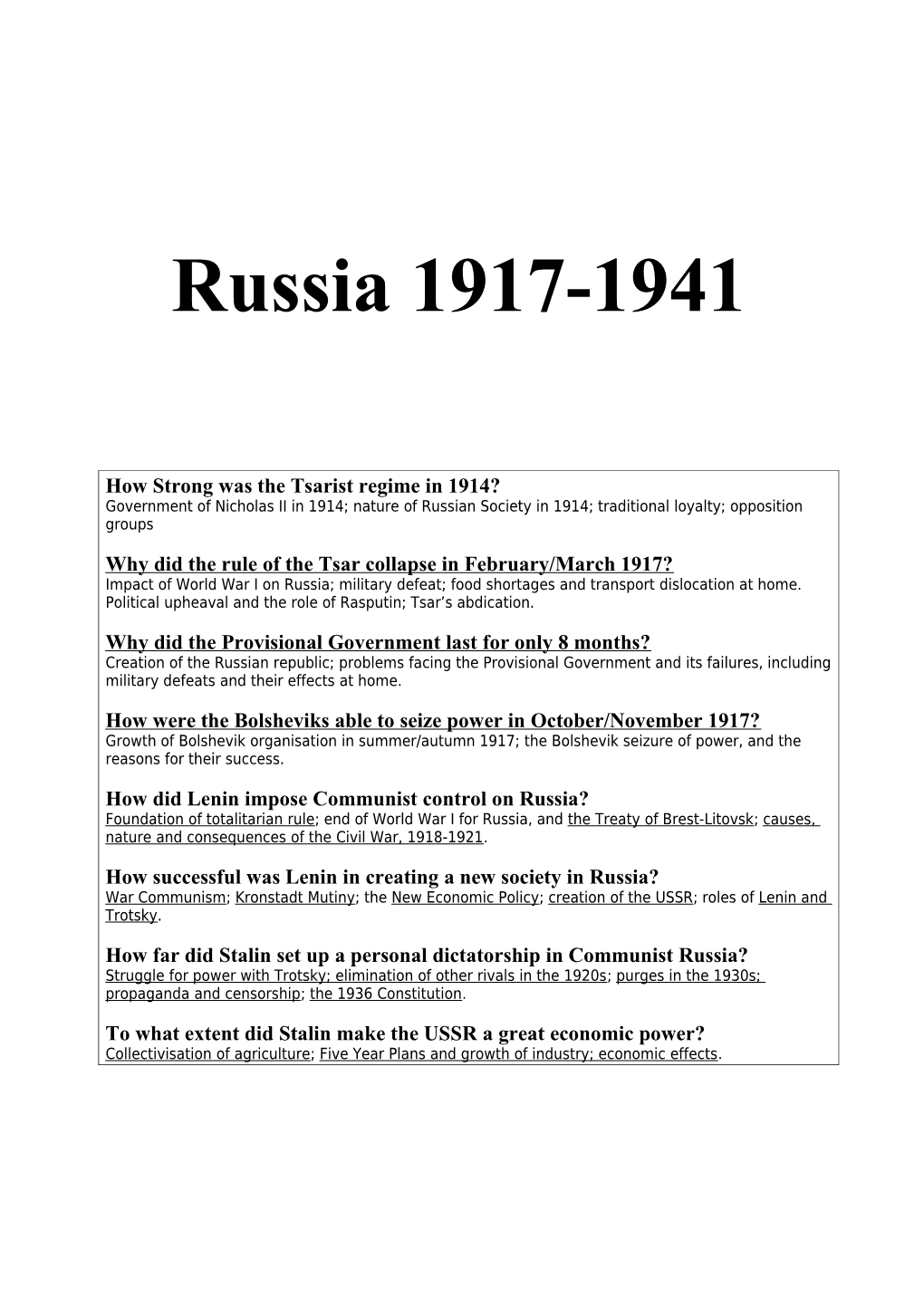 How Strong Was the Tsarist Regime in 1914?