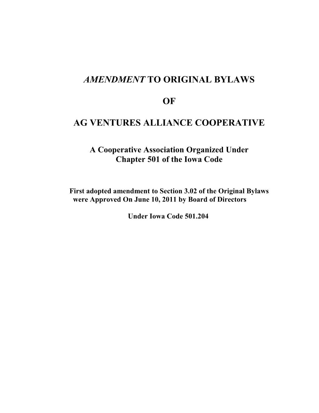 Ag Ventures Alliance Cooperative