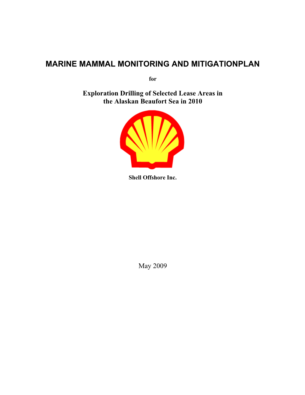 Integrated Marine Mammal Monitoring Plan