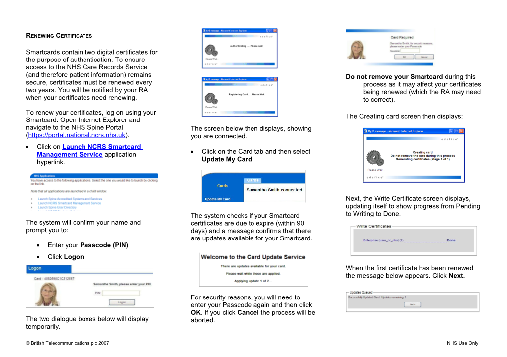 Smartcard Certificate Renewal