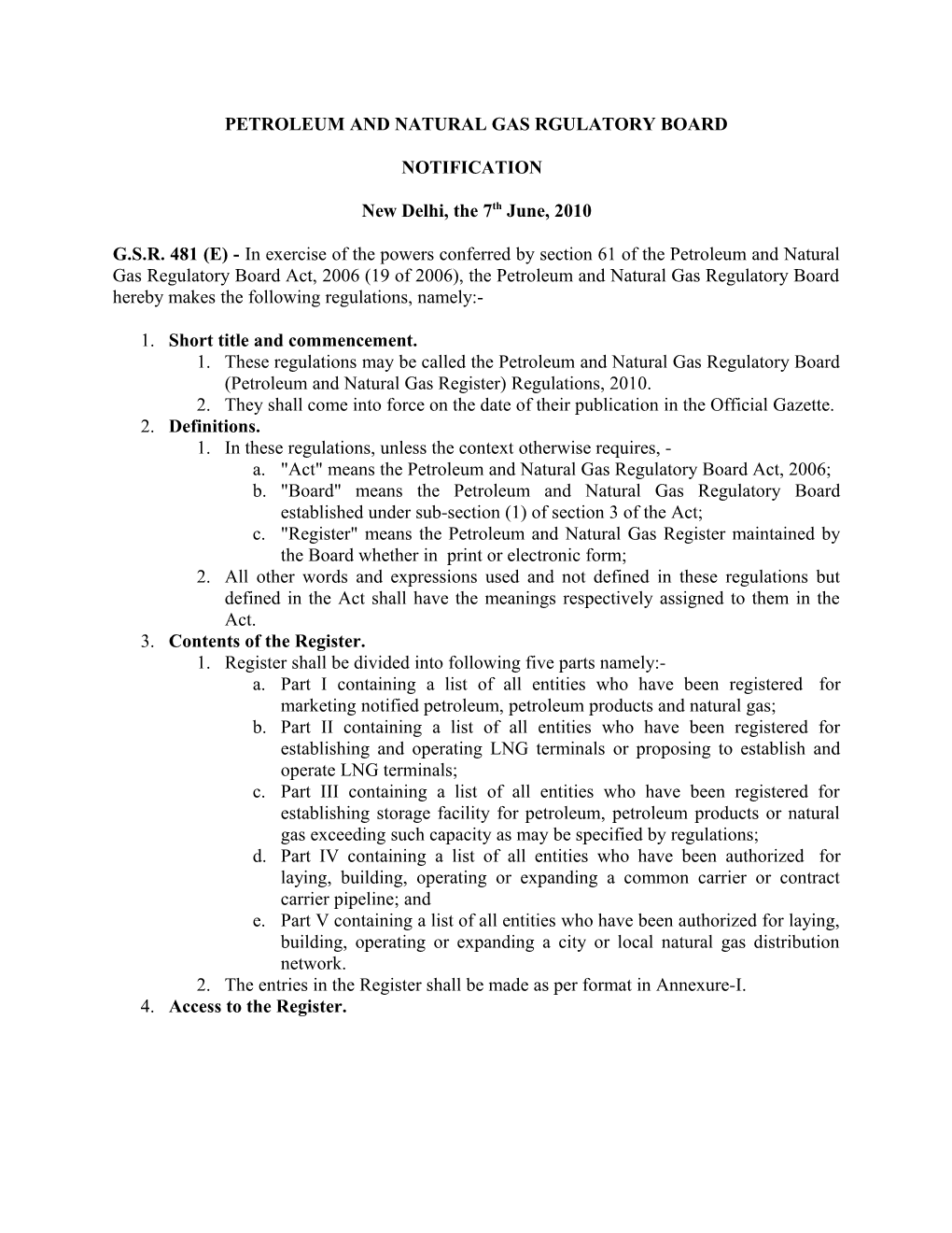 Petroleum and Natural Gas Rgulatory Board