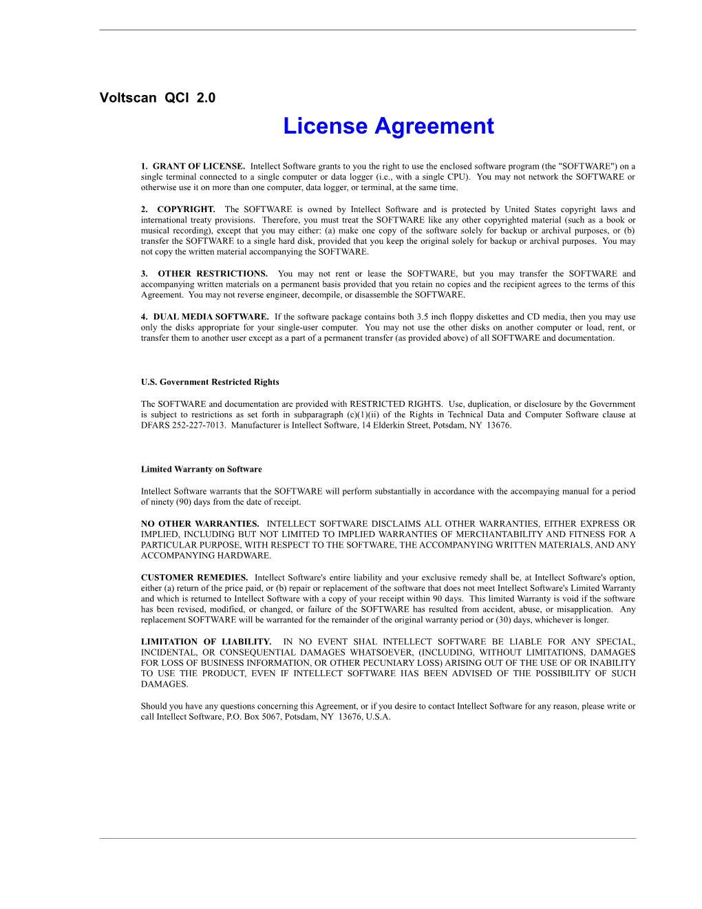 Voltscan License Agreement