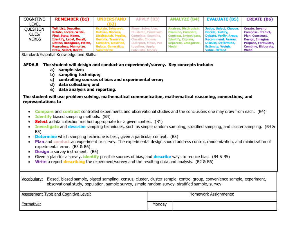 Identify Biased Sampling Methods. (B4)