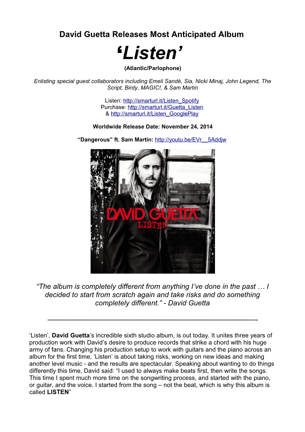 David Guetta Releases Most Anticipated Album