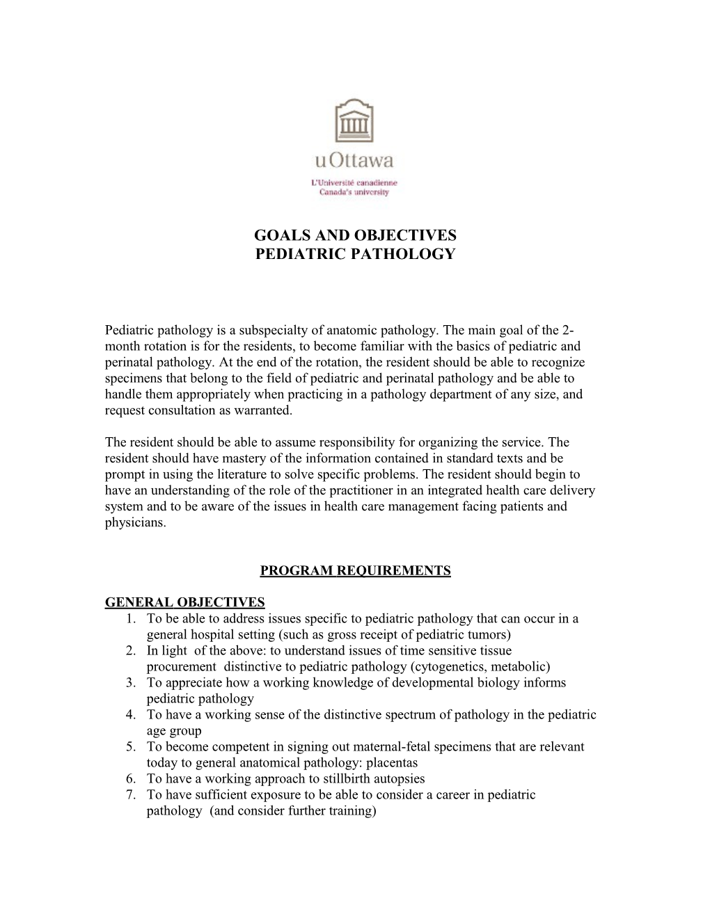 University of Ottawa Residency Program