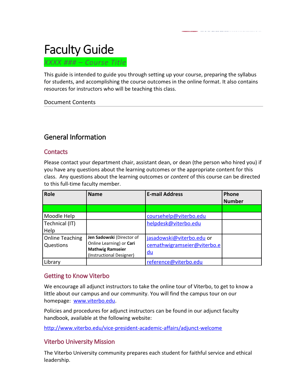 Online Faculty Guide