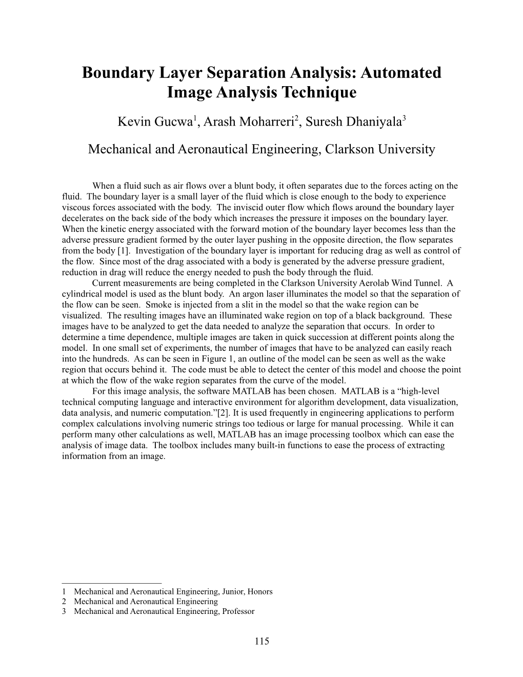 Boundary Layer Separation Analysis: Automated Image Analysis Technique