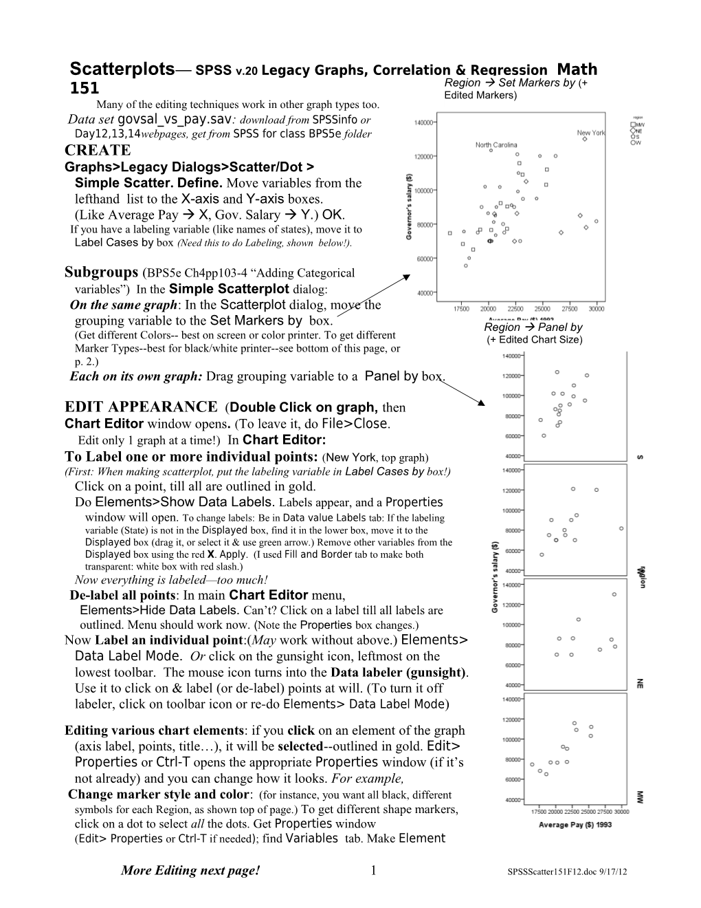 Scatterplots SPSS Interactive Graphs, Correlation & Regression