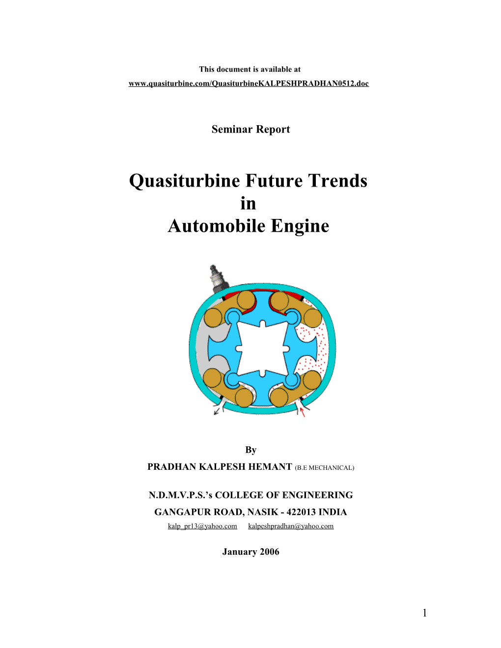 Quasiturbine Future Trends in Automobile Engine