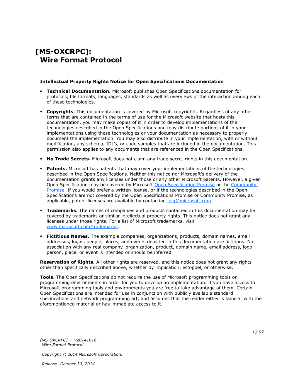 Intellectual Property Rights Notice for Open Specifications Documentation s62