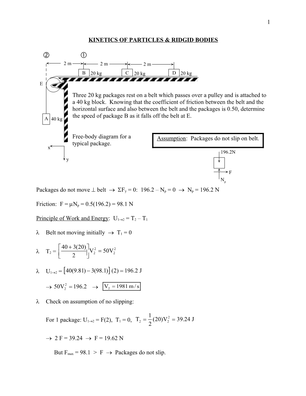 Kinetics of Particles & Ridgid Bodies