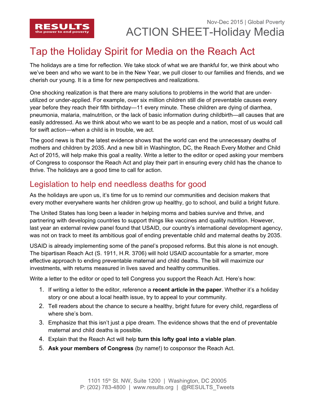 Tap the Holiday Spirit for Media on the Reach Act