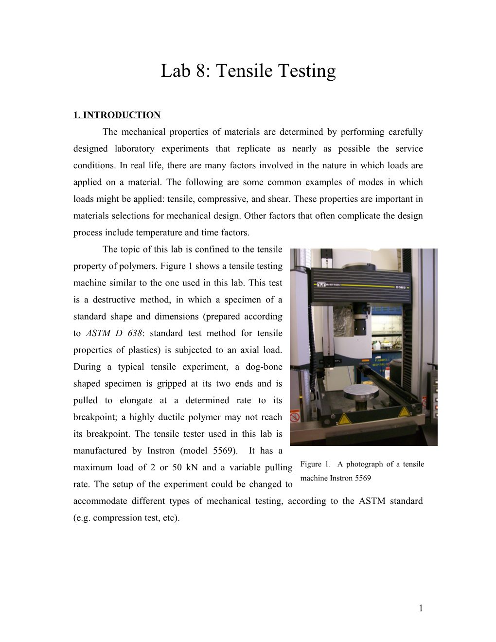 Lab 9: Tensile Testing