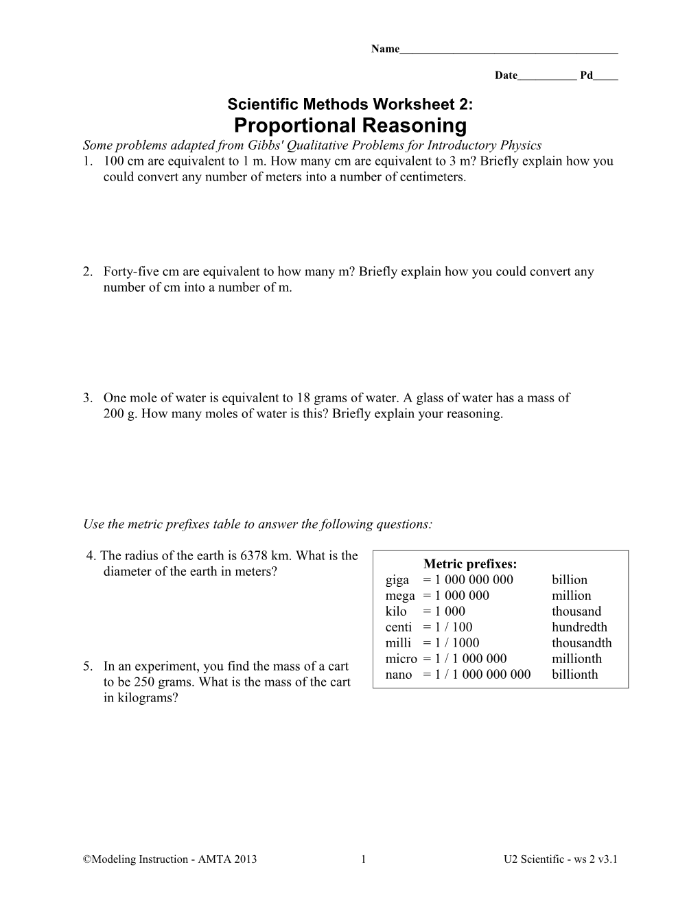 Scientific Methods Worksheet 2