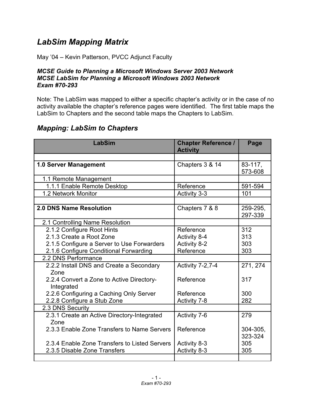 MCSE Guide to Planning a Microsoft Windows Server 2003 Network