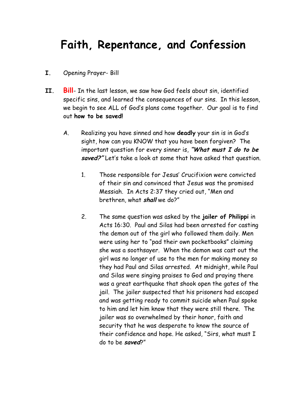 Faith, Repentance, and Confession
