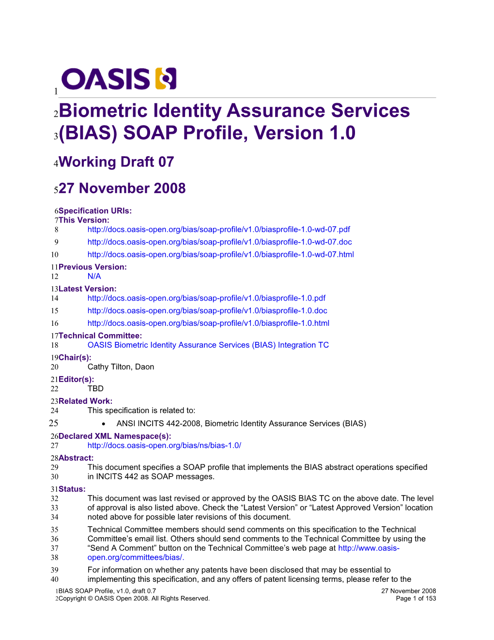 OASIS Specification Template s7