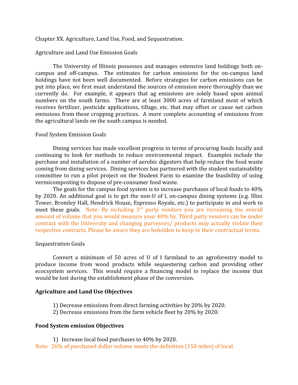 Chapter XX. Agriculture, Land Use, Food, and Sequestration