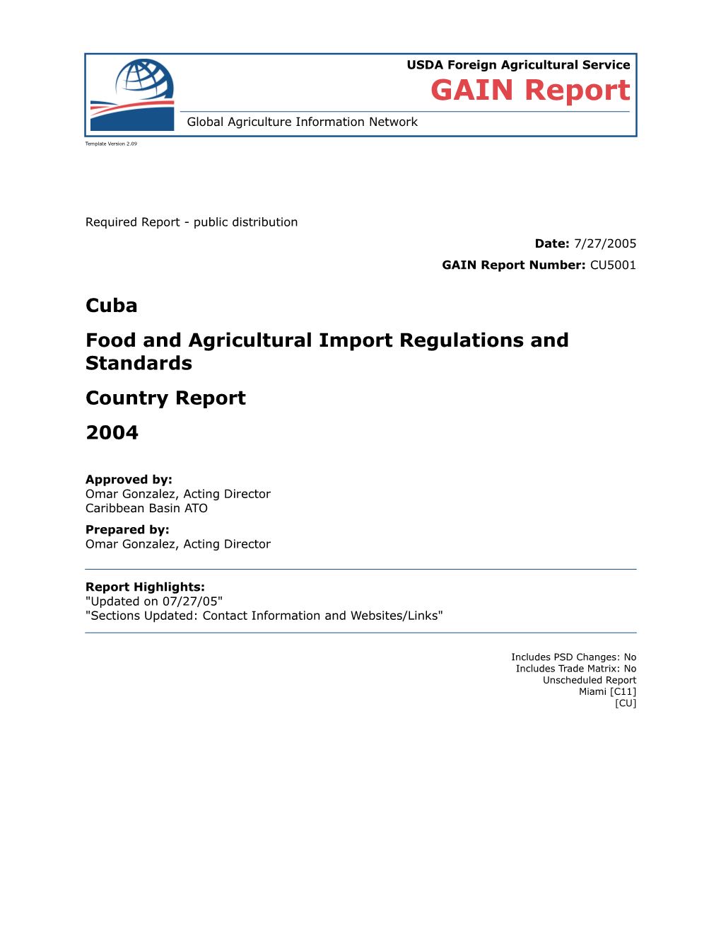 Food and Agricultural Import Regulations and Standards s1