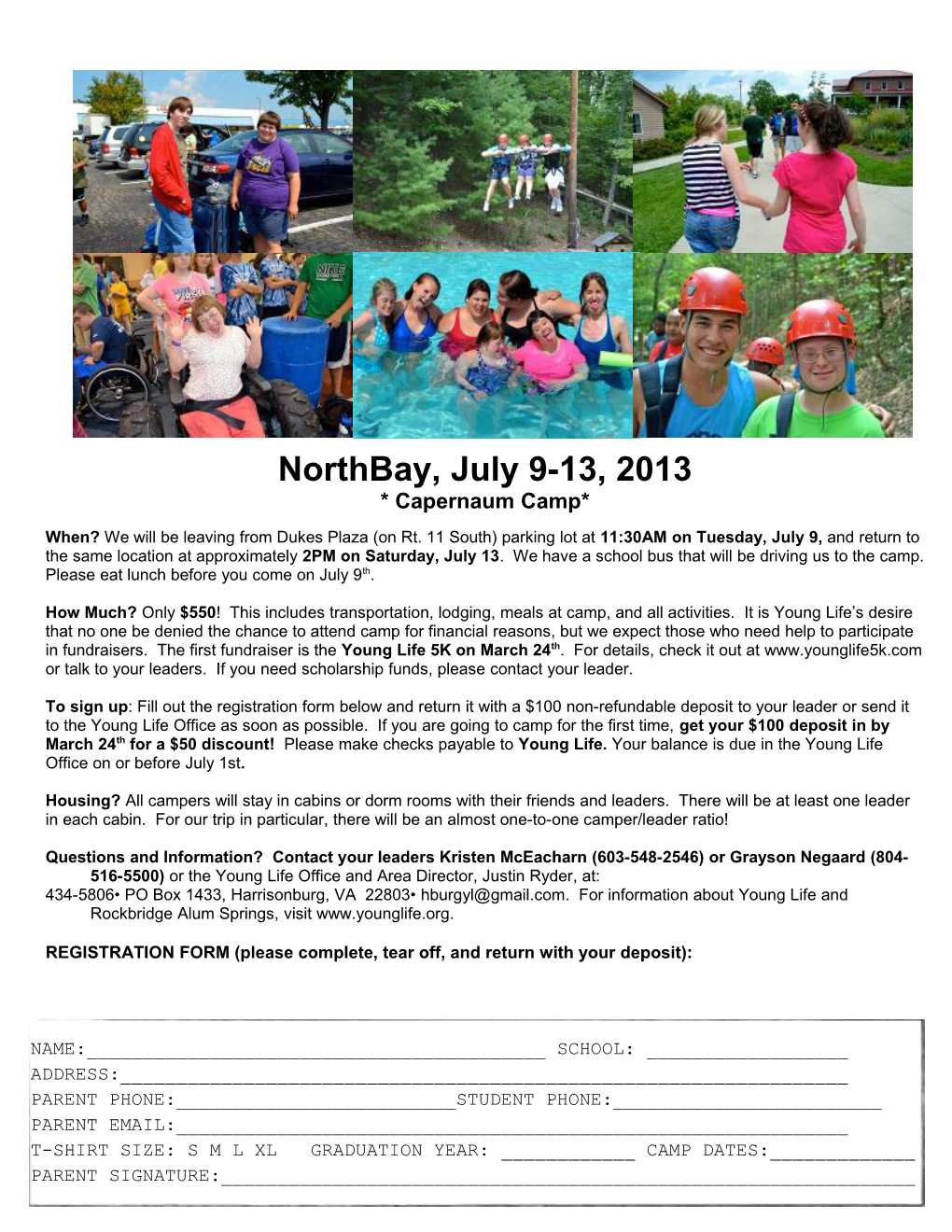 Capernaum Camp Flyer 2013