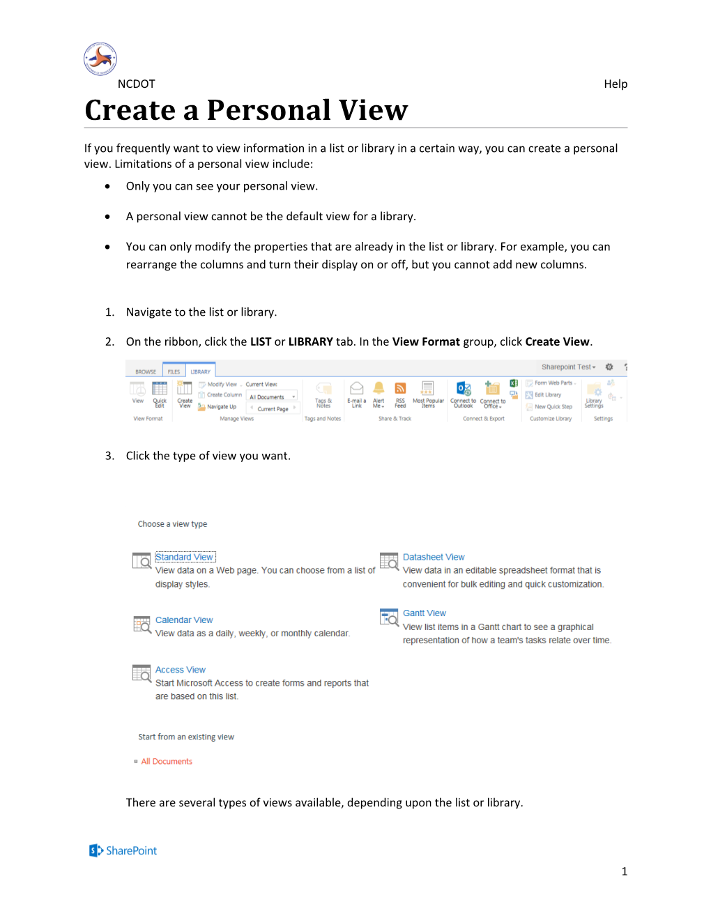 Create View - Personal (C)