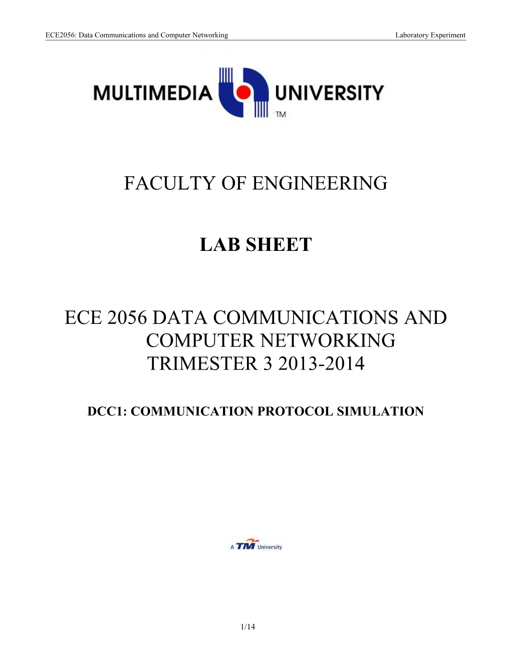 ECE2056: Data Communications and Computer Networking Laboratory Experiment