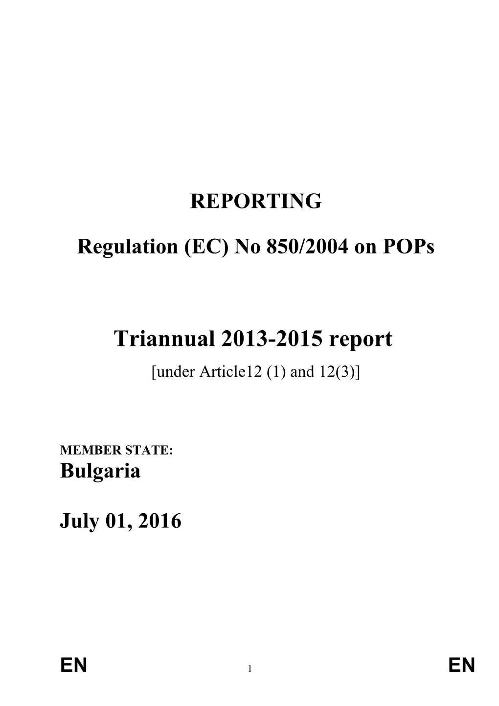 Regulation (EC) No 850/2004 on Pops