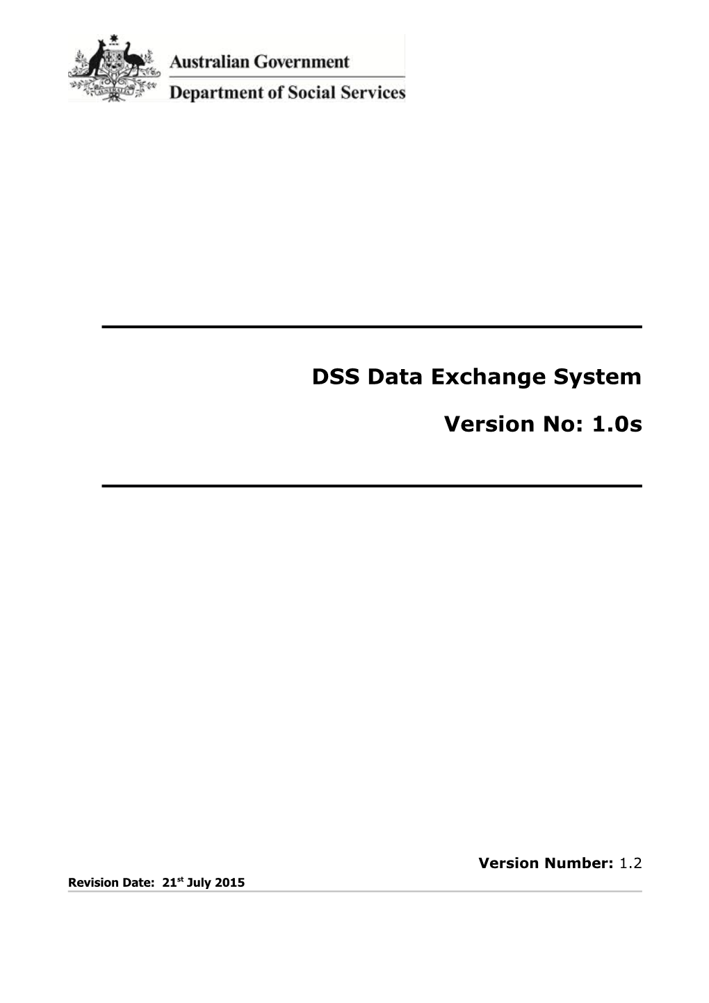 DSS Data Exchange System Web Services Technical Specifications